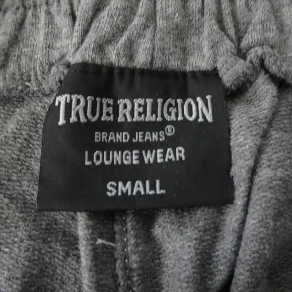 True Religion Joggers Men's Size S Gray Logo Sweatpants Lounge Wear - Picture 7 of 11